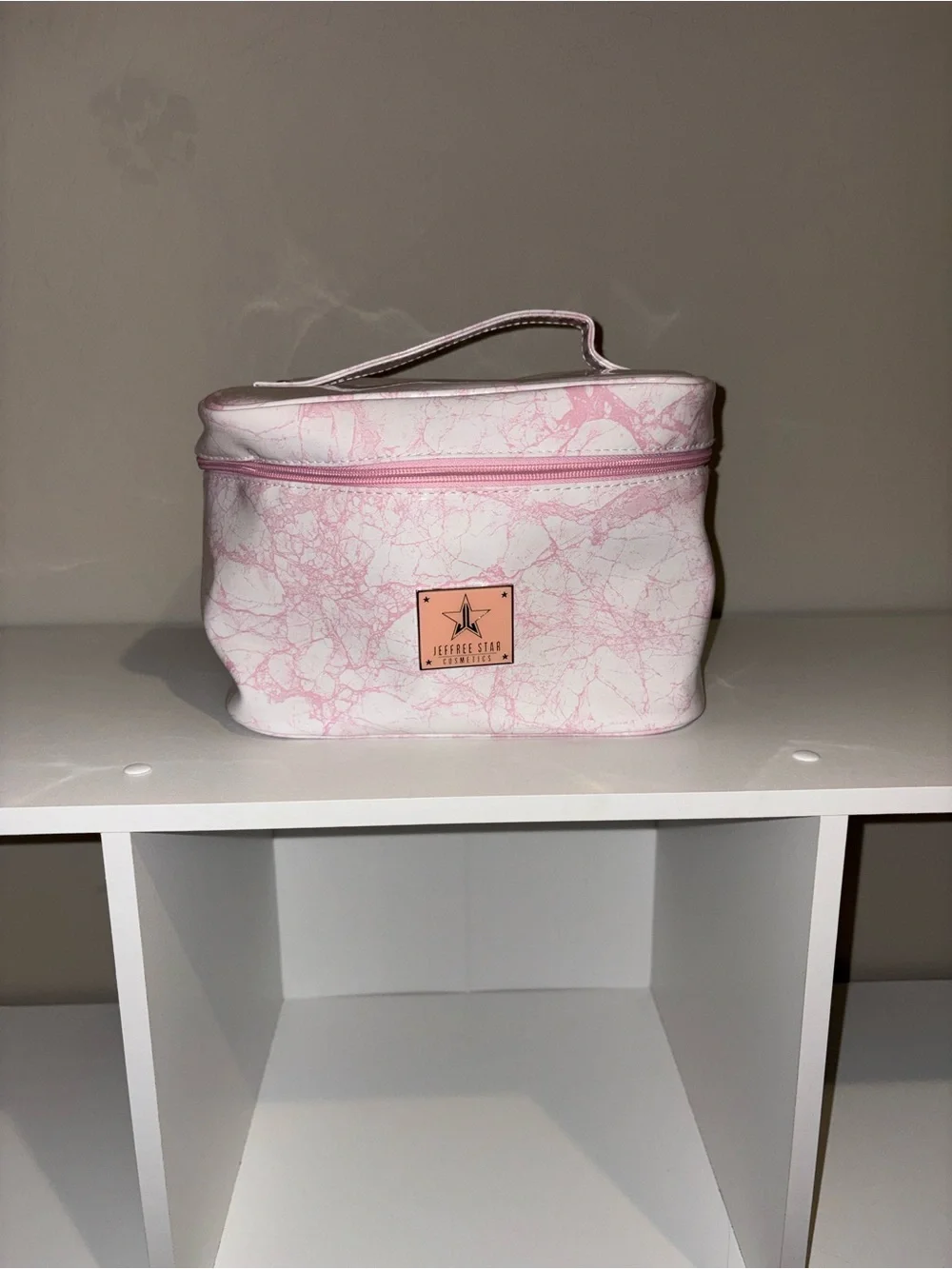 Jeffree Star Pink & White Marble Cosmetic Case with Top Handle